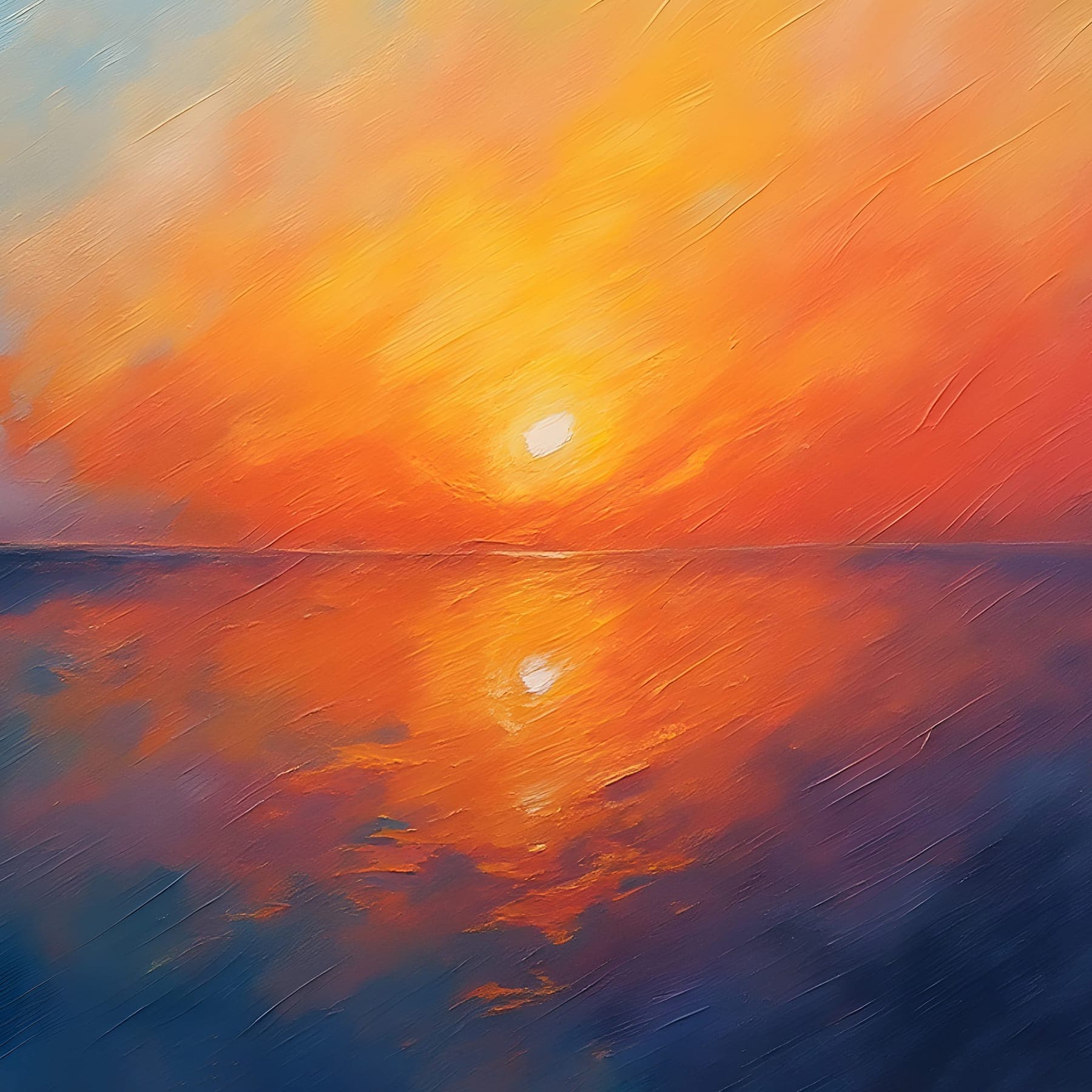 Generated image: an abstract painting of a sunrise